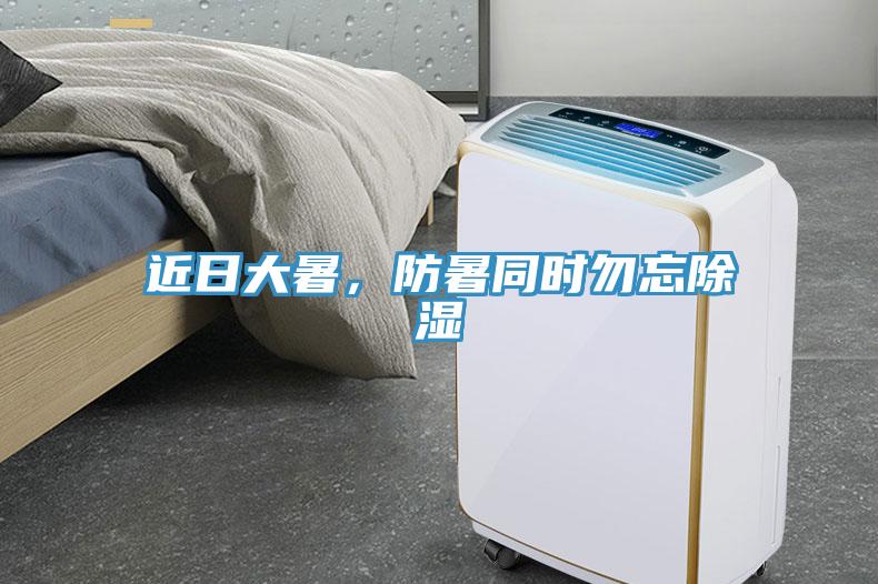 近日大暑，防暑同時勿忘除濕