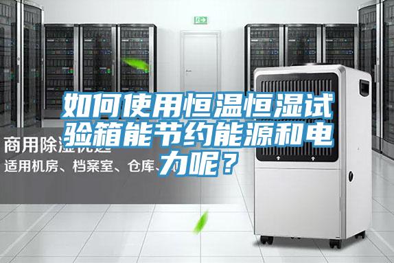 如何使用恒溫恒濕試驗箱能節約能源和電力呢？